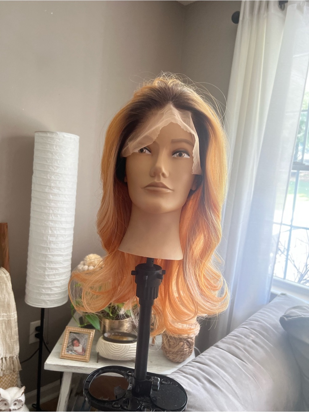 Women's Lace Front Wavy Wig - Copper Orange